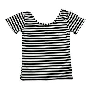 Kids Black and White Stripe Ballet Top